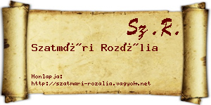 Szatmári Rozália névjegykártya